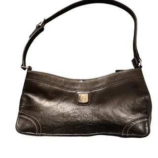 Photo of Etienne Aigner Vintage Black Leather Shoulder Bag – Classic Logo