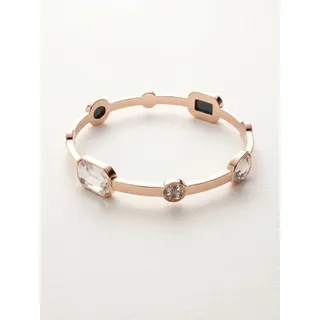 Photo of Gold Tone Rhinestone Bangle Bracelet | 2.6” Diameter