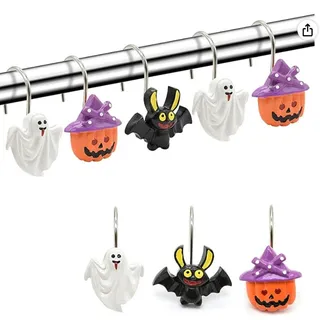 Photo of 12PCS Halloween Decorative Shower Curtain Rings, Shower Curtain Hooks