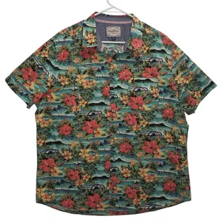 Photo of Flag & Anthem Mens XL Short Sleeve Shirt Tropical Islandcore Vacation Floral