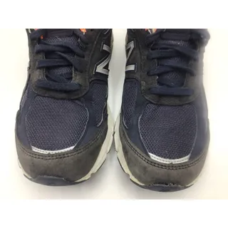 Photo of New Balance 990v4 Navy Orange Made In USA Mens 10 Running Sneakers M990NI4