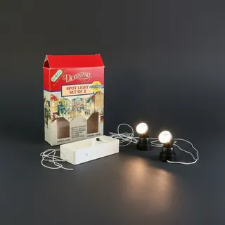 Photo of Vintage 1992 Lemax Dickensvale Spot Light Set 2-Christmas Village #24028-Works