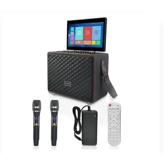 Photo of Professional Karaoke Machine, 14" Lyrics Display Touch Screen 2 Wireless Mics