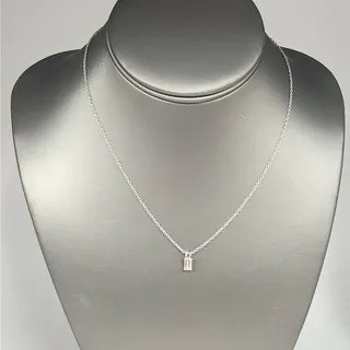 Photo of Platinum 0.77 CT Emerald-Cut Diamond Solitaire Pendant Necklace 16"