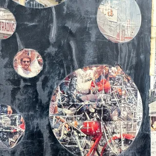 Photo of Original Mixed Media Modern Art Colllage Painting 18x24 "Anabasis" Signed