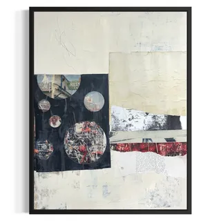 Photo of Original Mixed Media Modern Art Colllage Painting 18x24 "Anabasis" Signed