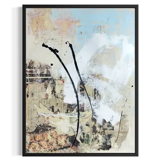 Photo of Original Mixed Media Modern Art Colllage Painting 18x24 "Atactic" Signed