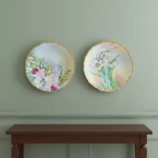 Photo of Antique JPL Jean Pouyat Limoges France-Hand Painted-Floral Plates Set 6-Signed