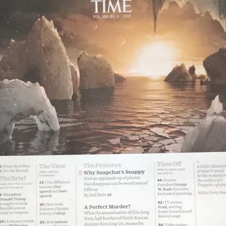 Photo of TIME Magazine March 13 2017 Vol 189 No 9 The Genius of Snapchat Back Issue