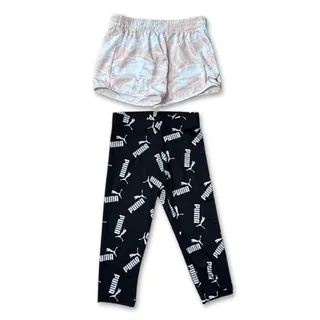 Photo of PUMA 2-Piece Shorts Set Athletic Pants Elastic Stretch Fabric Multicolor M NWT
