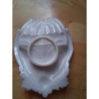Photo of Vtg Westmoreland White Milk Glass Open Hands Trinket Dish (3219)
