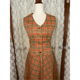 Photo of Darling Vintage 1970s StyleCraft 2 Piece Plaid Skirt Vest Set