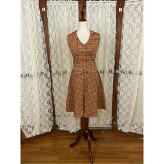 Photo of Darling Vintage 1970s StyleCraft 2 Piece Plaid Skirt Vest Set
