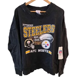 Photo of NWT NFL Team Apparel Pittsburgh Steelers Sweatshirt- Size Juniors XL 15/16 - Black