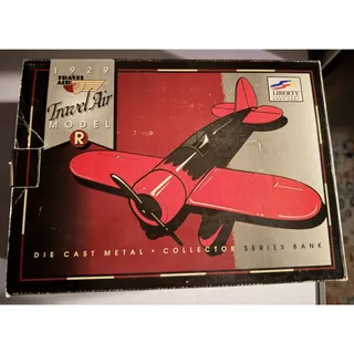Photo of Liberty Classics GILMORE OIL CO Travel Air Model R Diecast Airplane Bank In Box