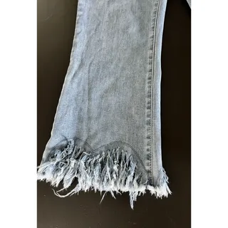 Photo of Charlie B Frayed Hem Blue Denim Jeans Size 14 NWT