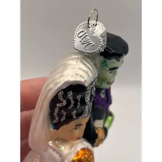 Photo of Old World Christmas, Frankenstein and Bride, Halloween Glass Tree Ornament