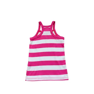 Photo of Girls XS 4-5 Faded Glory Pink White Stripe Sleeveless Racerback Ribbed Tank Top