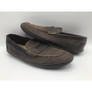 Photo of Martin Dingman Brown Leather Penny Loafers Men 11 M Made In Brazil Slip On Shoes