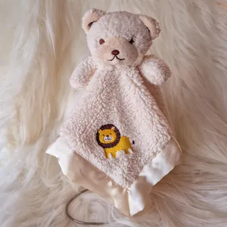 Photo of Tiddliwinks Teddy Bear Lion Baby Security Blanket Lovey Sherpa Satin 14x14