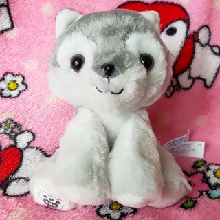 Photo of Build-A-Bear Mini Beans Plush Lot Wolf Pup Snow Leopard Grizz Bear Set of 3