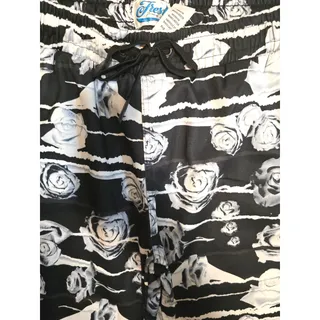 Photo of Fresh Prints of Bel-Air Men's XL Rose Floral Jogger Pants Black White NWT NEW