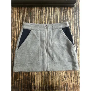 Photo of Zara Gray Mini Skirt with Black Pocket Panels
