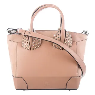 Photo of Christian Louboutin Eloise Small Studded Leather Tote Nude/Beige