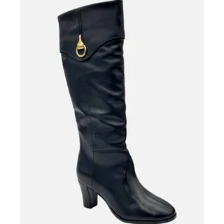 Photo of Arezzo Savannah Black Leather Long Shaft Boot Black size 9B