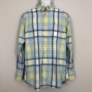 Photo of Southern Tide Performance Shirt Mens M Madras Plaid Breathable Utility Stretch