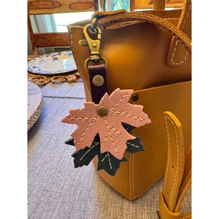 Photo of Portland Leather Maple Leaf Bag Charm NEW 2026 Pink Blue Green Bag Charm