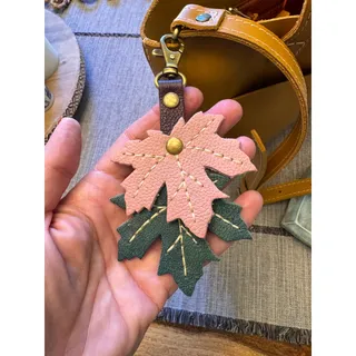 Photo of Portland Leather Maple Leaf Bag Charm NEW 2026 Pink Blue Green Bag Charm