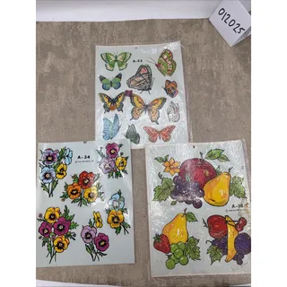 Photo of VINTAGE Decorcal COLORFUL VOILETS/FLOWERS Water DECALS - 1980's