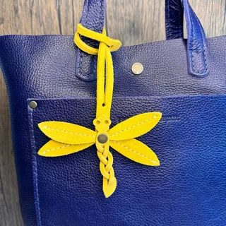 Photo of Portland Leather Dragonfly Charm HELLO YELLOW FAST SHIP Bag Purse Charm NEW!