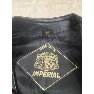 Photo of Vintage Imperial Black Leather Vest Men's Size 40 Western Biker Cowboy 4-Button