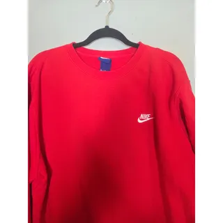 Photo of Vintage Nike Mens XXL Red Long Sleeve Fleece White Swosh Sweatshirt