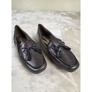 Photo of Naturalizer Dark Brown Square Toe Tassel Bow Loafers
