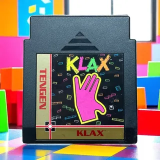 Photo of 1990 Tengen KLAX Cartridge Nintendo NES Vintage Video Game with Hard Case