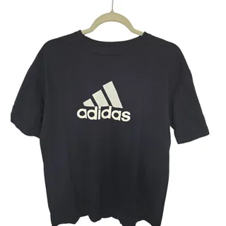 Photo of Adidas Mens M Medium Navy Blue Big Logo T Shirt 100% Cotton 2010 T Shirt