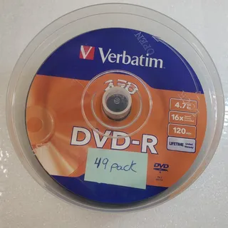 Photo of VERBATIM AZO DVD-R 16X 4.7GB Branded Logo 49 pack Spindle 95101