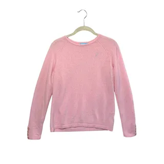 Photo of J. McLaughlin 100% Cashmere Crew Neck Sweater Women's Sz M Pink Long Sleeves