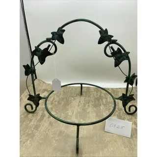 Photo of VINTAGE 9” Pyrex/Bowl—Metal Stand With Green Ivy Leaves