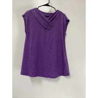 Photo of Women’s Violet Short Sleeve V-Neck Blouse Size Medium NIP