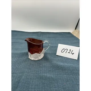 Photo of Ruby Stained With Crystal Hastings Nebraska Souvenir Small Pitcher Creamer