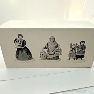 Photo of Dept 56 The Bird Seller Dickens Village Heritage Collection New 3 Piece Set