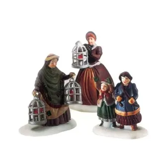 Photo of Dept 56 The Bird Seller Dickens Village Heritage Collection New 3 Piece Set