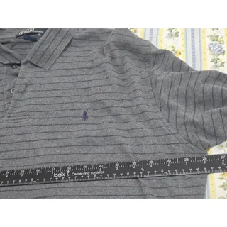 Photo of Polo Ralph Lauren XL Gray Navy Blue Long Sleeve Polo Shirt Pony Logo