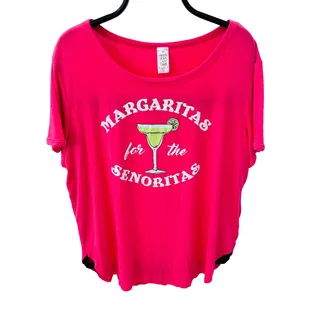 Photo of Messy Buns Lazy Days Pink Margarita Senoritas Graphic Tee Women's Plus Size 3X