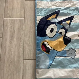 Photo of Bluey & Bingo Kids Slumber Sleeping Bag Travel Sleepover Mat Blue White Stripe