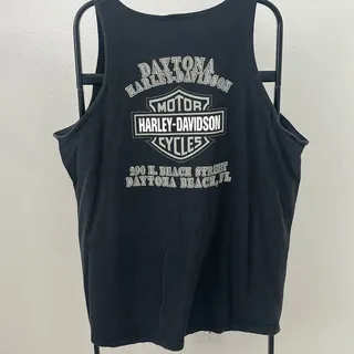 Photo of Vintage Y2K 2006 Harley-Davidson "H-D 03" Flames Graphic Tank Top Men's 2X
